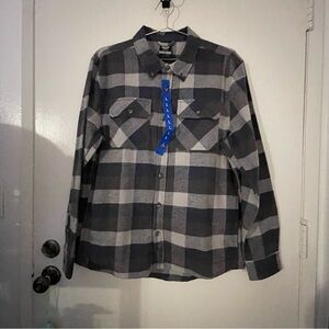 Goodfellow & Co Men's Black and Gray Checkered Shirt